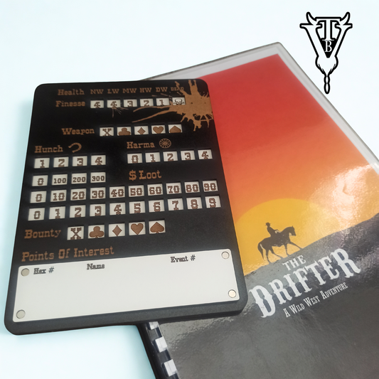 The Drifter - Solo Western RPG Hex-Crawl Character Tracker Player Board — The Board Viking