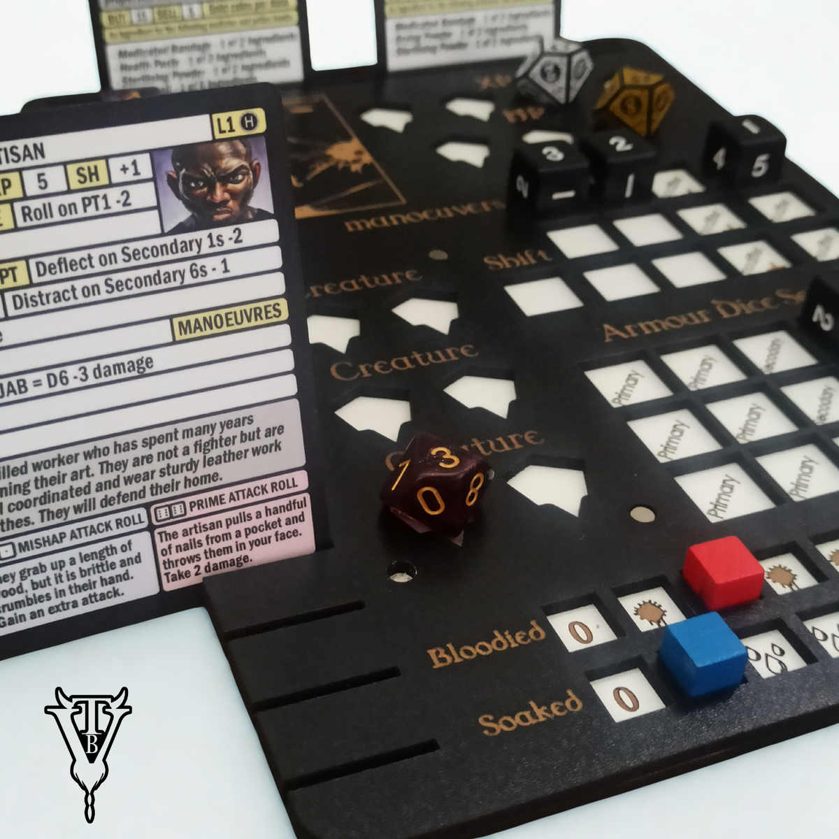 2D6 Dungeon Character Player Board / Creature HP Tracker in use — The Board Viking