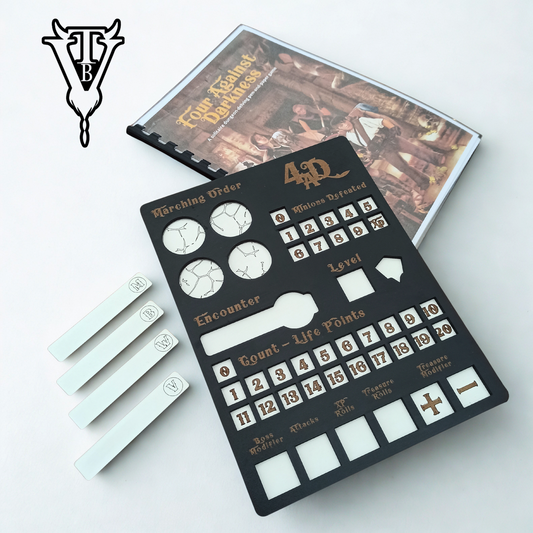 Four Against Darkness Character Player Board - Dungeon Delve Encounter Tracker — The Board Viking