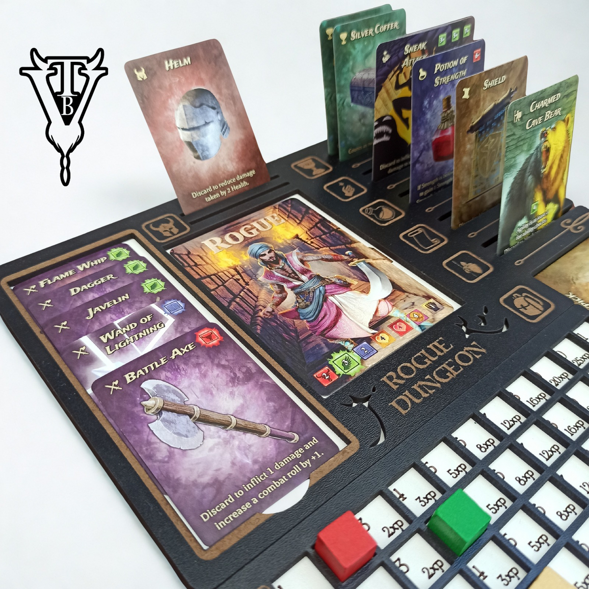 Rogue Dungeon Board Game - Character Player Board- Items & Attributes - Solo RPG