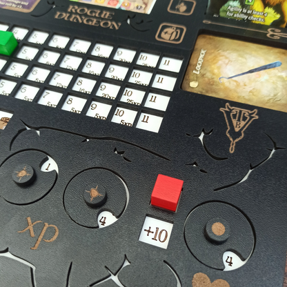 Rogue Dungeon Board Game - Character Player Board- Items & Attributes - Solo RPG