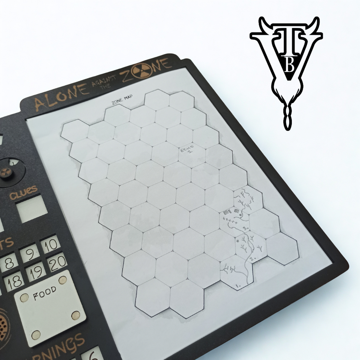 Alone Against The Zone — Solo RPG Hex-Crawl Player Board in use — The Board Viking