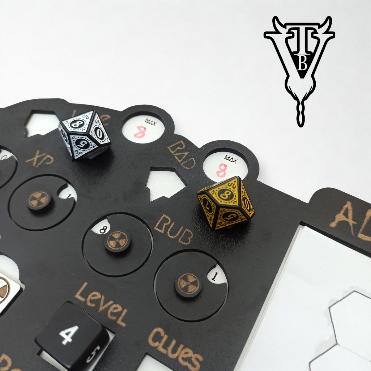 Alone Against The Zone — Solo RPG Hex-Crawl Player Board back view — The Board Viking