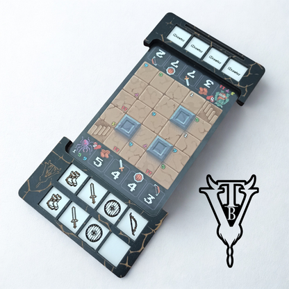 One Card Dungeon Player Board Organizer Tray - Solo Game Accessory - Custom Tracker