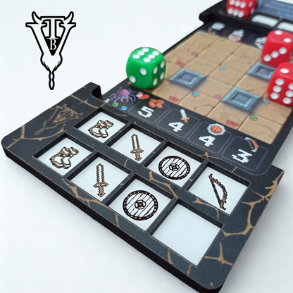 One Card Dungeon Player Board Organizer Tray - Solo Game Accessory - Custom Tracker
