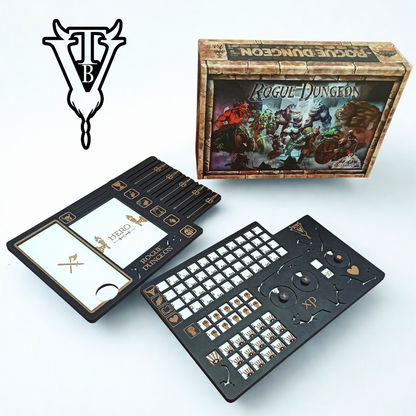 Rogue Dungeon Board Game - Character Player Board- Items & Attributes - Solo RPG
