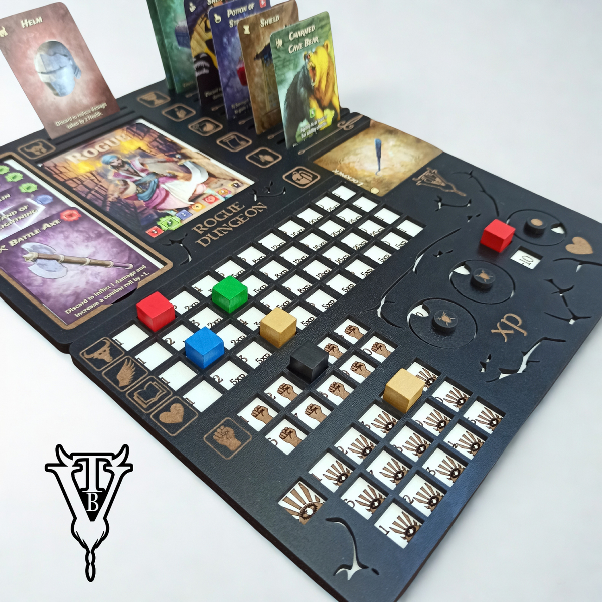 Rogue Dungeon Board Game - Character Player Board- Items & Attributes - Solo RPG