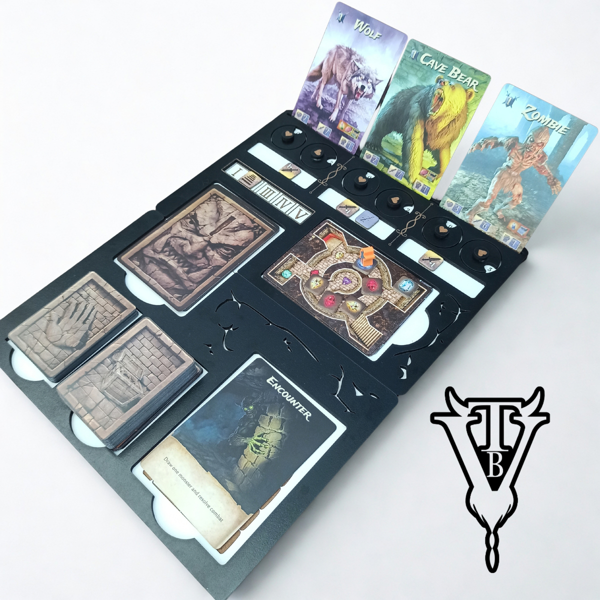 Rogue Dungeon Board Game - Monster/Dungeon/Card Tracking Player Board For Solo Play