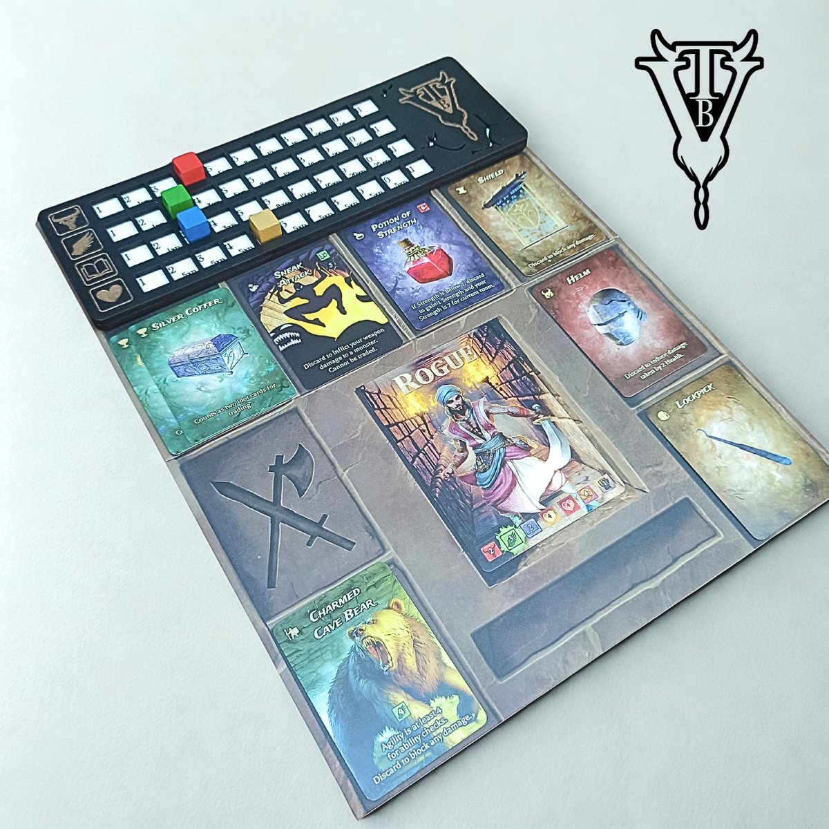 Rogue Dungeon Board Game Abilities Tracker. Character Player Board Overlay - Solo RPG