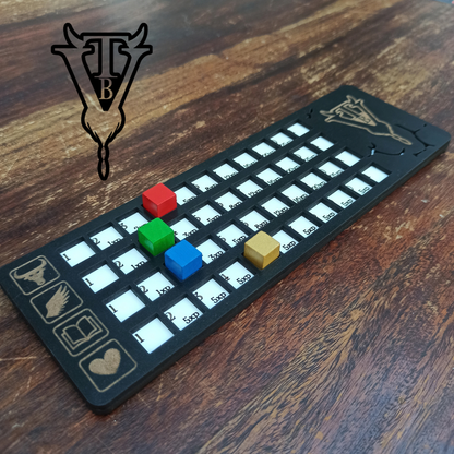 Rogue Dungeon Board Game Abilities Tracker. Character Player Board Overlay - Solo RPG
